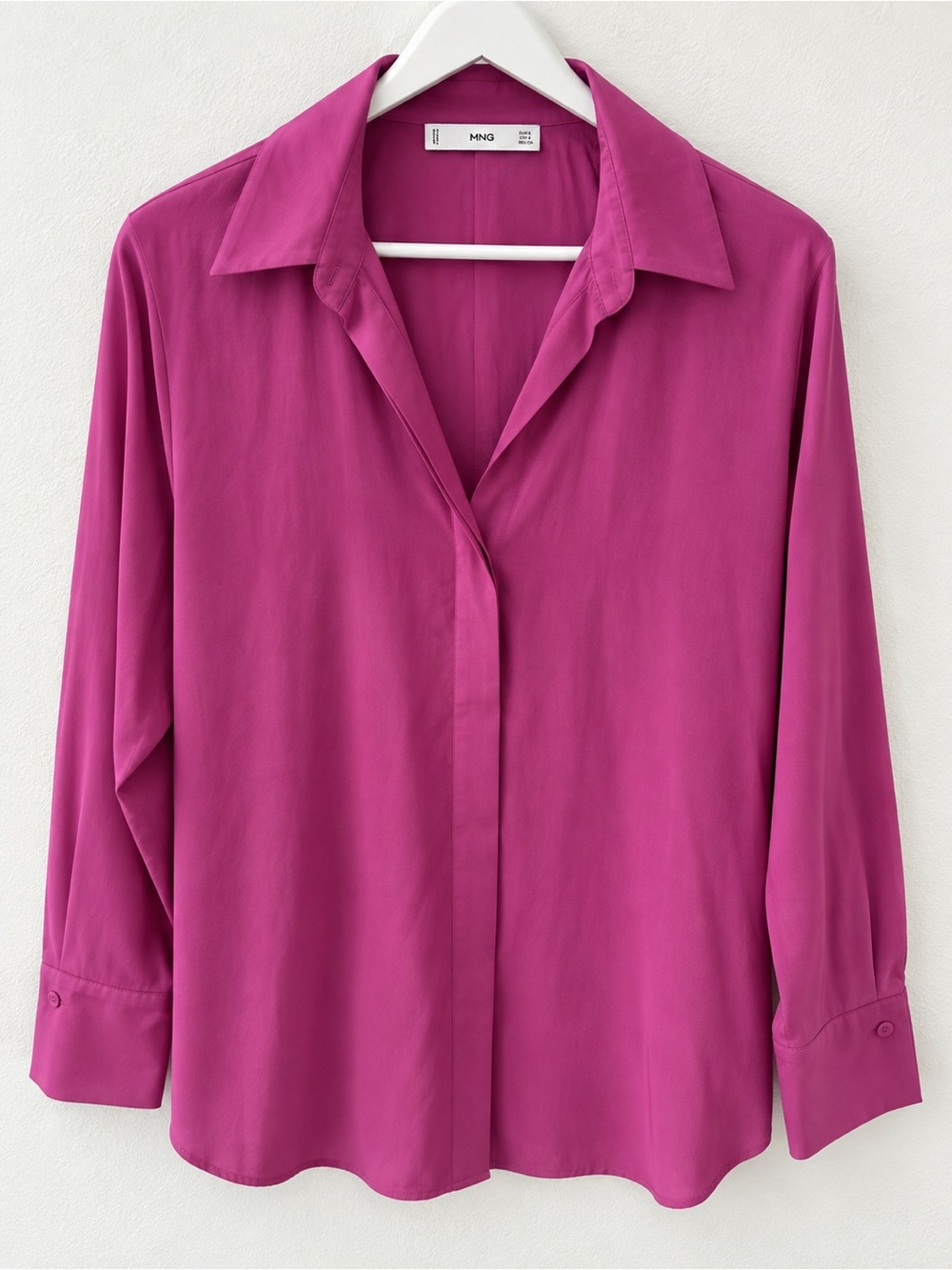 Mango Magenta Button-Down Collared Shirt